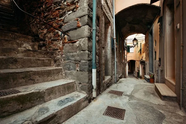 Típica Vista Callejón Riomaggiore Cinque Terre Italia — Foto de Stock