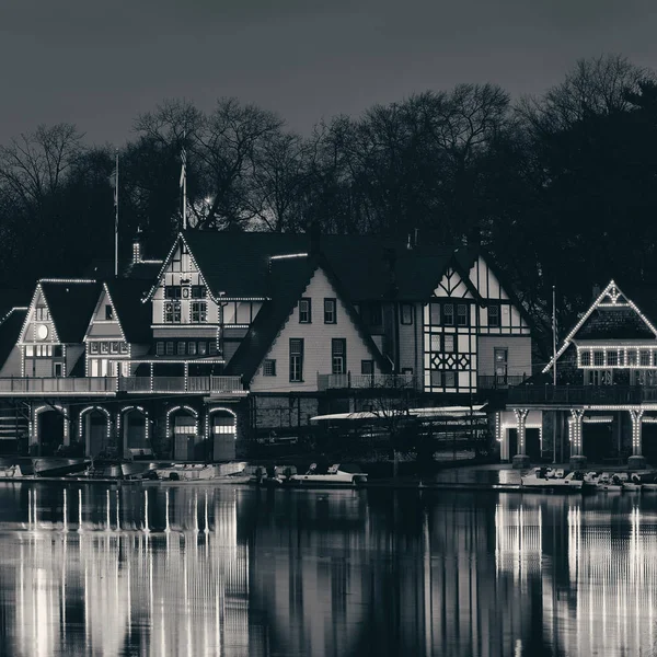 Boathouse Row Филадельфии Знаменитая Историческая Достопримечательность — стоковое фото