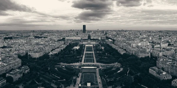 Skyline Van Parijs Uitzicht Het Dak Bij Zonsondergang Frankrijk — Stockfoto