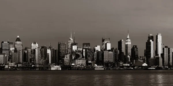 Midtown Manhattan Skyline Dusk Panorama Hudson River — Stock Photo, Image