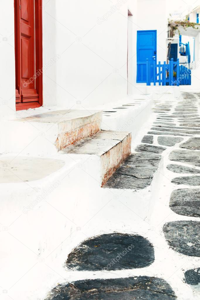 Traditional Greek architecture in Mykonos Island, Greece. 