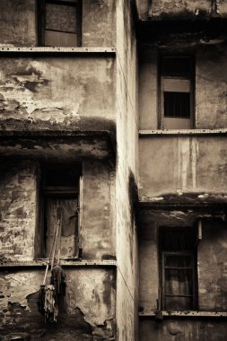 Xiahao 'daki eski bina. Chongqing, Çin' deki eski sokak..