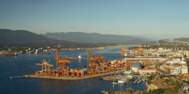 Vancouver çatı görünümü ile kentsel Mimarlık ve şehir manzarası