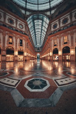 Galleria Vittorio Emanuele II shopping mall interior in Milan, Italy. clipart