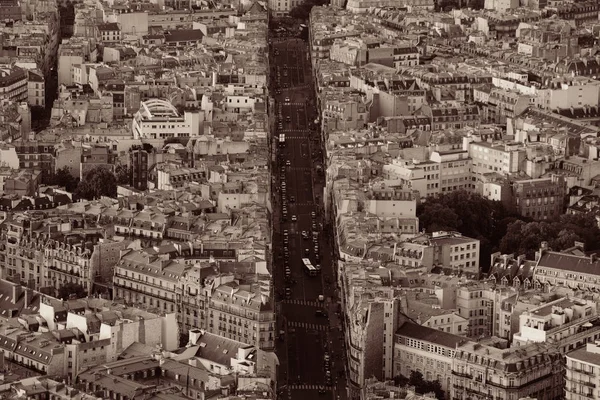 Vista Calle París Blanco Negro — Foto de Stock