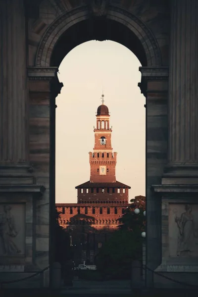 Arco Della Pace Дзвіниця Замку Сфорца Італії Мілан Італія — стокове фото