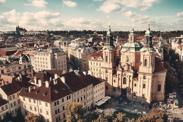 Praski Widok Panoramę Pragi Zabytkowymi Budynkami Czechach — Zdjęcie stockowe