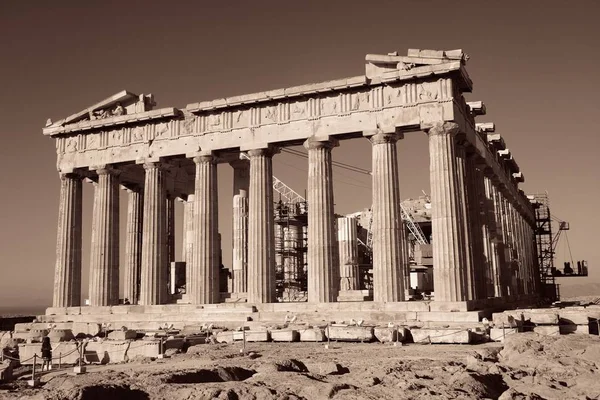 Primer Plano Del Templo Partenón Acrópolis Atenas Grecia — Foto de Stock