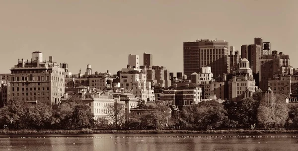 Central Park Manhattan Ostseite Luxus Gebäude Über See Herbst New — Stockfoto