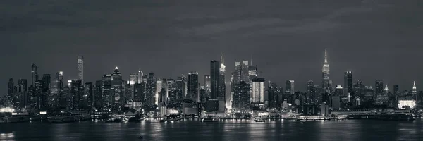 Manhattan Midtown Mrakodrapy New York City Panorama Noci Panorama — Stock fotografie