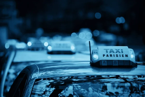 Taxi Rij Straat Parijs — Stockfoto