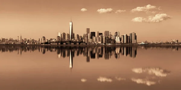 Manhattan Skyline Centre Ville Avec Des Gratte Ciel Urbains Sur — Photo