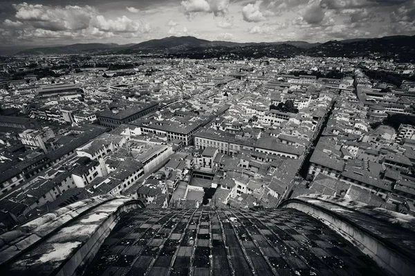 Stadssiluett Florens Takutsikt Italien Svart Och Vitt — Stockfoto