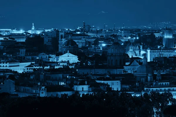 Rome Uitzicht Het Dak Met Oude Architectuur Italië Nachts Blauwe — Stockfoto