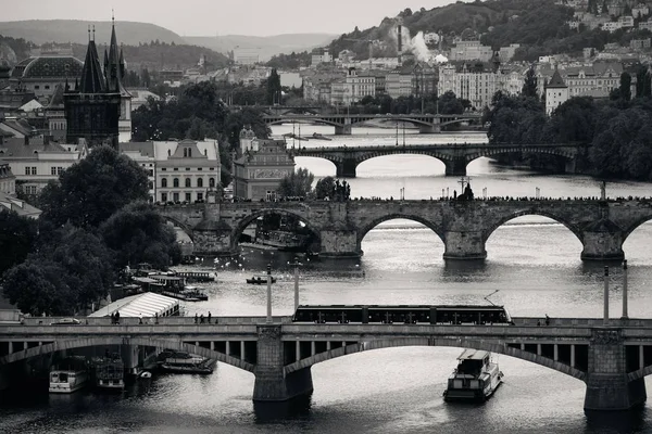 Skyline Praga Puente Sobre Río República Checa — Foto de Stock