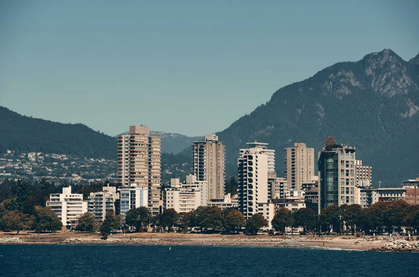 Vancouver Skyline Centro Com Montanhas — Fotografia de Stock