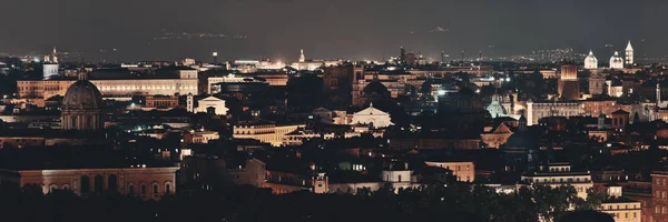 Roma Vista Panorâmica Telhado Com Horizonte Arquitetura Antiga Itália Noite — Fotografia de Stock