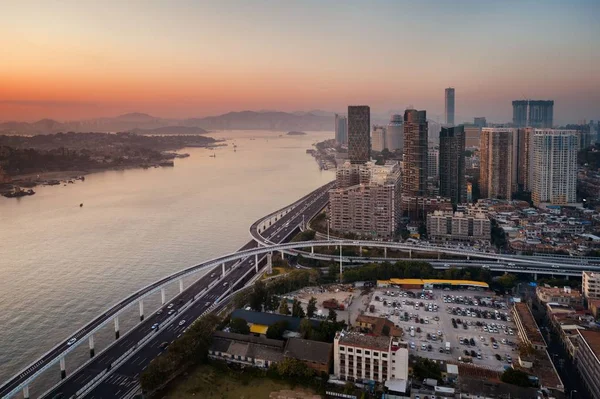 Arquitectura Ciudad Xiamen Vista Desde Aire Fujian China — Foto de Stock