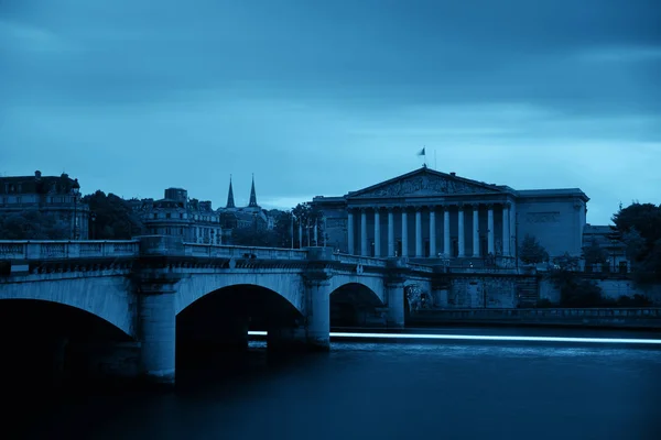 Parisfloden Seine Med Pont Concorde Och Assemblee Nationale — Stockfoto