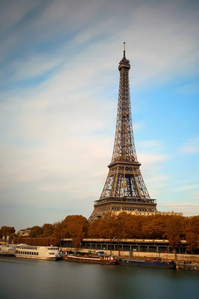 Rivier Seine Met Toren Van Eiffel Parijs Frankrijk — Stockfoto