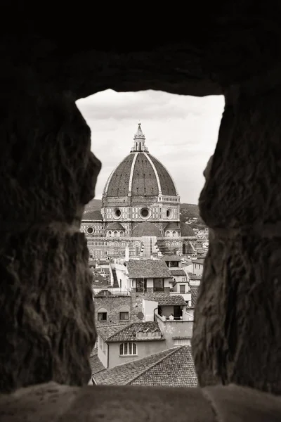 意大利佛罗伦萨的多摩 圣玛丽亚 德尔菲奥雷从钟楼往下看 — 图库照片