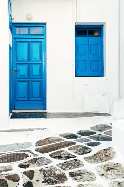 Arquitetura Grega Tradicional Mykonos Island Grecia — Fotografia de Stock