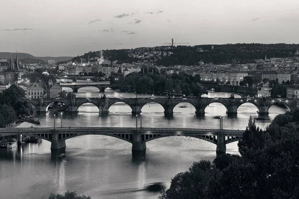 Skyline Praga Puente Sobre Río República Checa — Foto de Stock