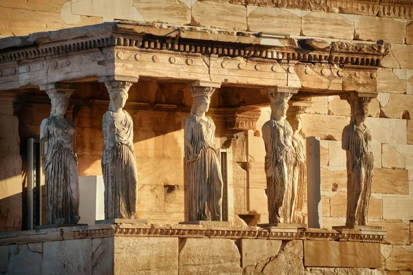 Pórtico Las Cariátidas Del Templo Erechtheion Acropolis Atenas Grecia — Foto de Stock