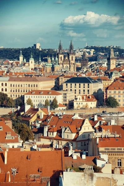 Prágai Tetőtéri Kilátás Történelmi Épületekkel Csehországban — Stock Fotó