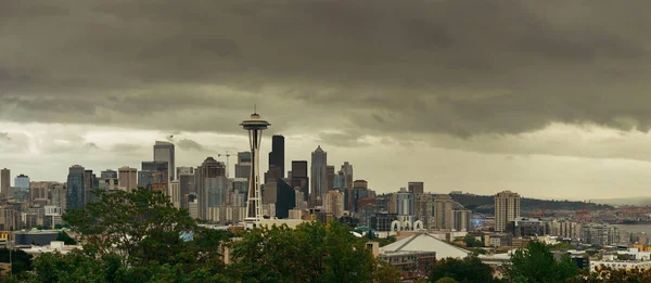 Space Needle Panorama Del Horizonte Del Centro Seattle Desde Kerry —  Fotos de Stock