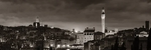 Catedral Siena Torre Del Mangia Campanario Con Edificios Históricos Italia — Foto de Stock