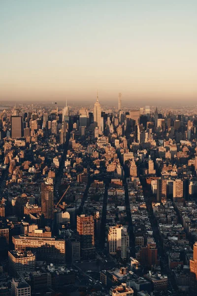 Manhattan Midtown Tramonto Vista Sul Tetto Con Grattacieli Urbani New — Foto Stock