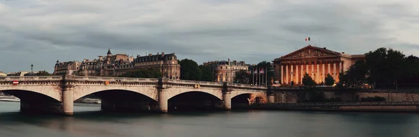 Panorama Del Sena Del Río París Con Pont Concorde Assemblee —  Fotos de Stock