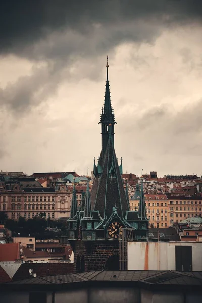 Prag Skyline Takutsikt Med Historiska Byggnader Tjeckien — Stockfoto