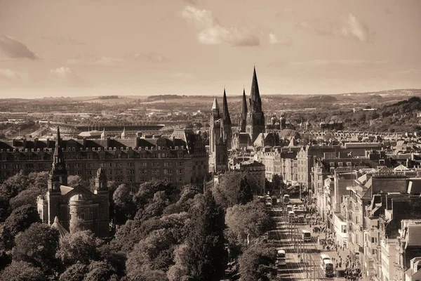 Edimburgo Vista Sul Tetto Della Città Con Architetture Storiche Regno — Foto Stock