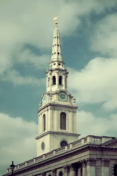 Chiesa San Martino Field Trafalgar Square Londra Con Statua — Foto Stock