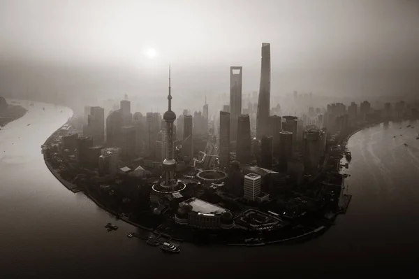 Vista Aérea Ciudad Shanghai Con Distrito Financiero Pudong Horizonte China —  Fotos de Stock