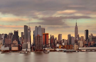Manhattan midtown manzarası gün batımında