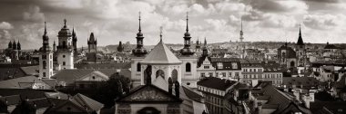 Prag manzarası çatı görünümü panorama