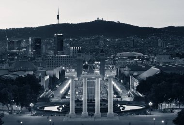 Placa Espanya Alacakaranlığı Barselona 'da