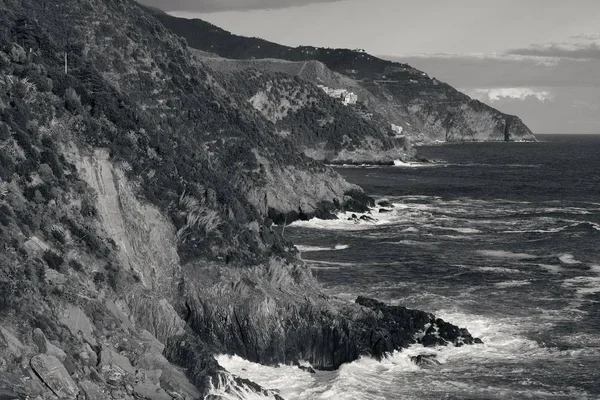 Pobřežní Linie Středozemního Moře Cinque Terre Itálie — Stock fotografie