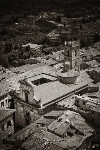 Středověké Město Siena Střešní Pohled Historickými Budovami Itálii — Stock fotografie