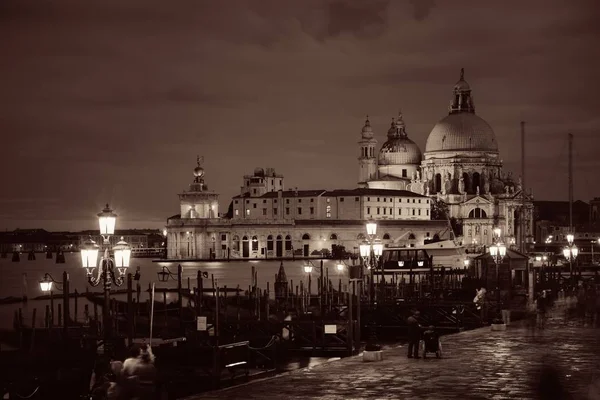 Venice Night Santa Maria Della Salute Church Historical Architectures Italy — Stock Photo, Image