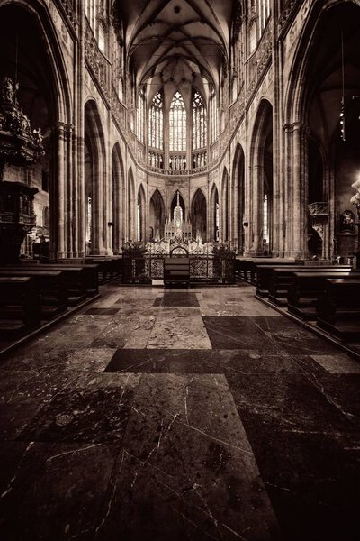 Interior view of St. Vitus Cathedral