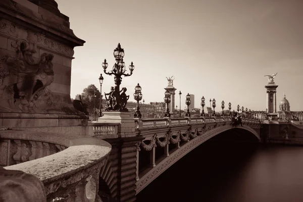 Alexandre Iii Γέφυρα Και Ποταμό Σηκουάνα Στο Παρίσι Γαλλία — Φωτογραφία Αρχείου