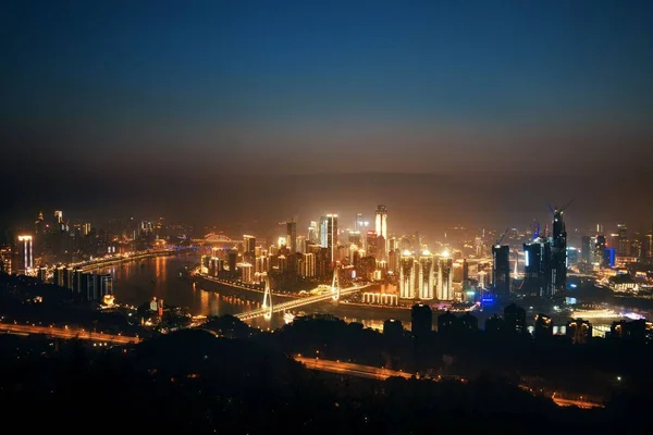 Chongqing Edifici urbani notte — Foto Stock