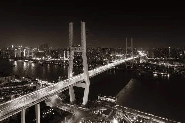 Ponte Nanpu Xangai Sobre Rio Huangpu Com Tráfego Movimentado China — Fotografia de Stock