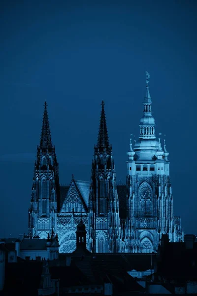 Zamek Praski w nocy — Zdjęcie stockowe