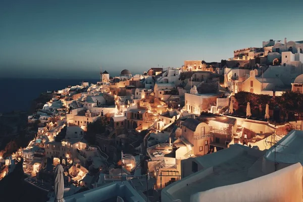 Santorini skyline notte — Foto Stock