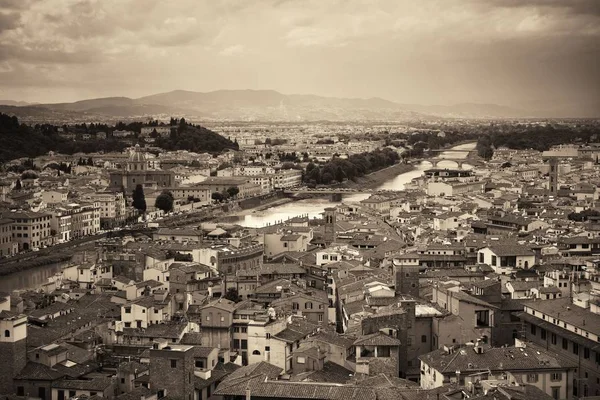 Вид Город Флоренции Крыше Италии Чёрный Белый — стоковое фото